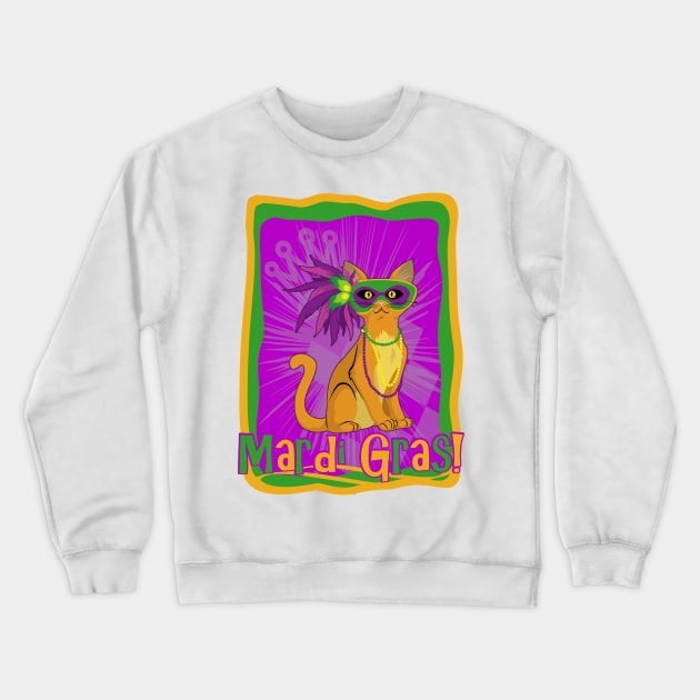 Mardi Gras Cat Crewneck Sweatshirt by SakuraDragon